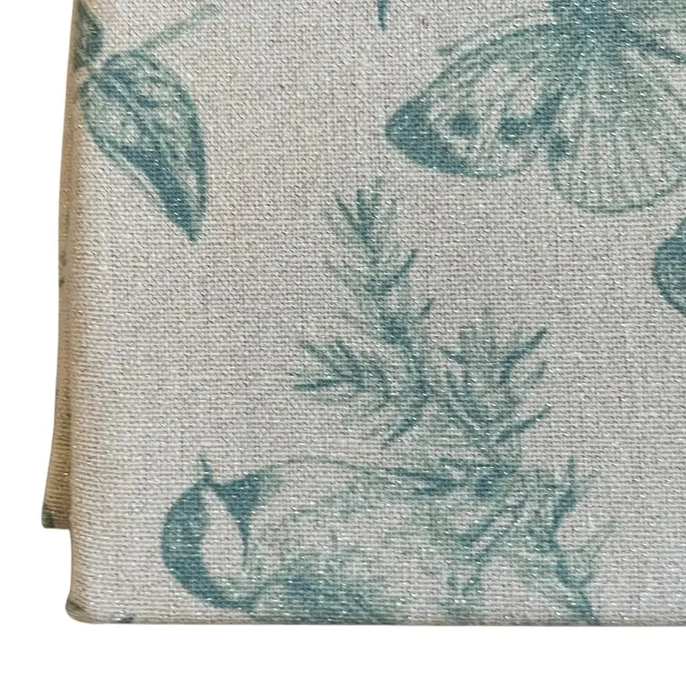 RACHEL ZOE Easter Tablecloth 60 x 84 Bunnies Ivory Green Silver Glitter New
